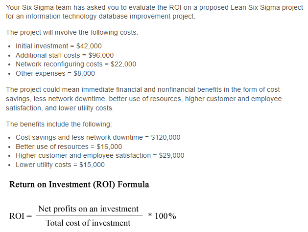 What is this project's ROI for the year, expressed as a percentage? Round your answer to one decimal place.